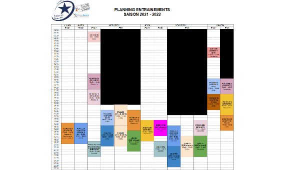 DOSSIERS D'INSCRIPTION ET PLANNING SAISON 2021 - 2022