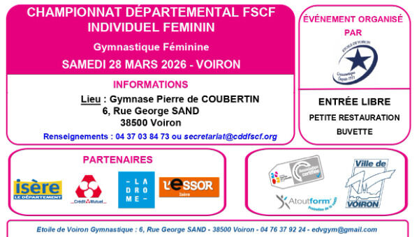 Organisation du championnat départemental individuel féminin